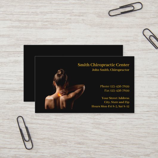 Chiropractic Chiropractic Clinic Business Card 名刺 (正面/裏面インサイチュ)