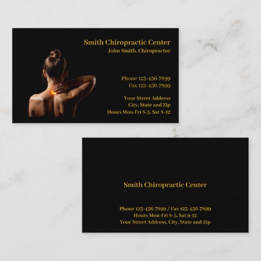 Chiropractic Chiropractic Clinic Business Card 名刺 (正面/裏面)