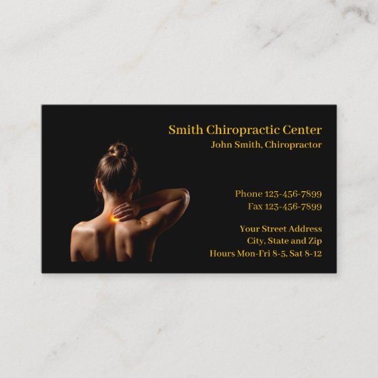 Chiropractic Chiropractic Clinic Business Card 名刺 (正面)