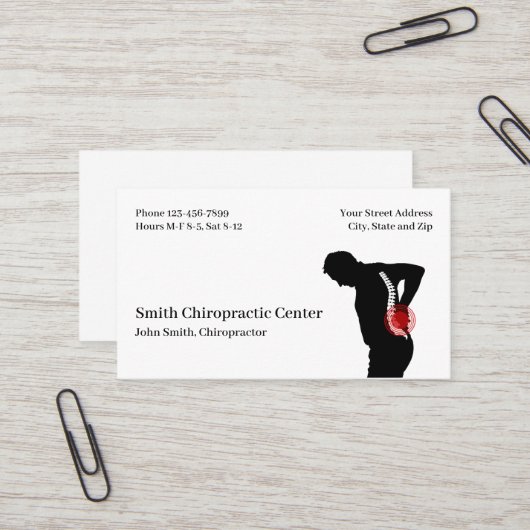 Chiropractic Chiropractic Clinic Business Card 名刺 (正面/裏面インサイチュ)