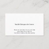 Chiropractic Chiropractic Clinic Business Card 名刺 (裏面)