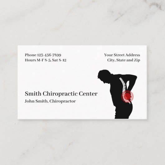 Chiropractic Chiropractic Clinic Business Card 名刺 (正面)