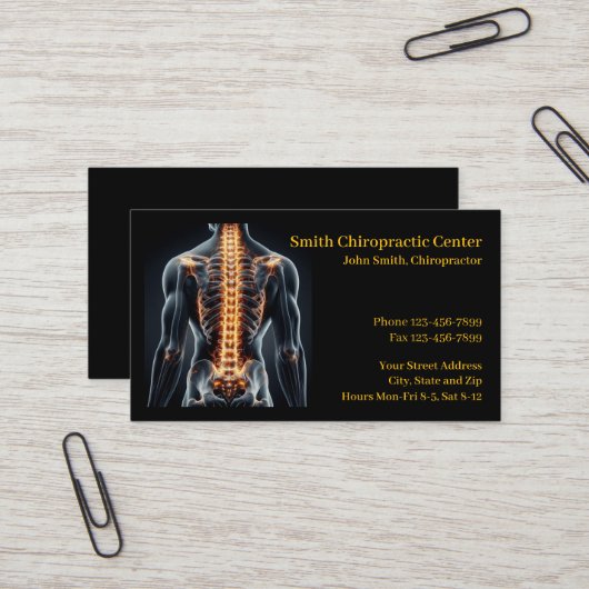 Chiropractic Chiropractic Clinic Business Card 名刺 (正面/裏面インサイチュ)