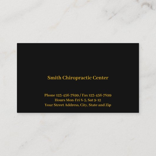 Chiropractic Chiropractic Clinic Business Card 名刺 (裏面)