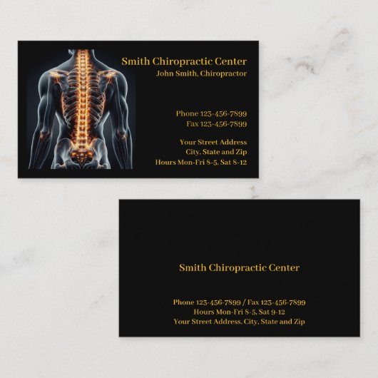 Chiropractic Chiropractic Clinic Business Card 名刺 (正面/裏面)