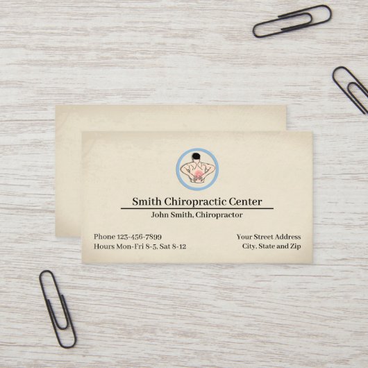 Chiropractic Chiropractor Clinic Business Card 名刺 (正面/裏面インサイチュ)