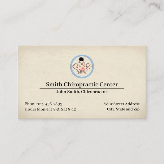 Chiropractic Chiropractor Clinic Business Card 名刺 (正面)