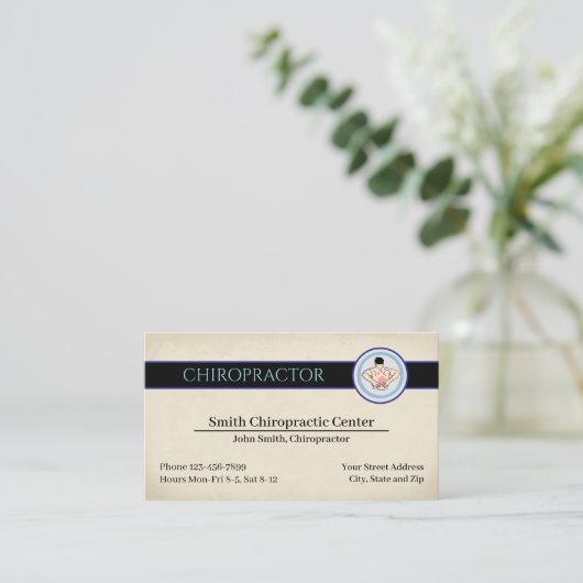 Chiropractic Chiropractor Clinic Business Card 名刺 (スタンド正面)