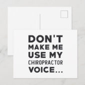 Chiropractic Don't Make Me Use My Chiropractor ポストカード (正面/裏面)