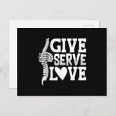 Chiropractic Give Serve Love Spine Chiropractor ポストカード (正面/裏面)