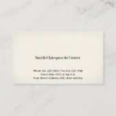Chiropractic Pain Management Clinic Business Card 名刺 (裏面)