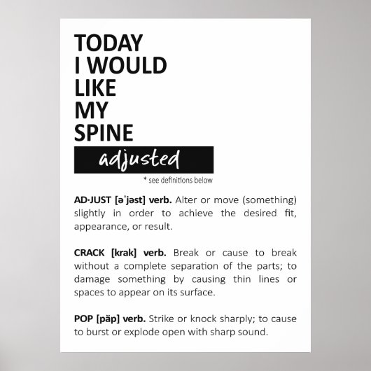 Chiropractic Poster, Chiropractic Art, Chiro ポスター (正面)