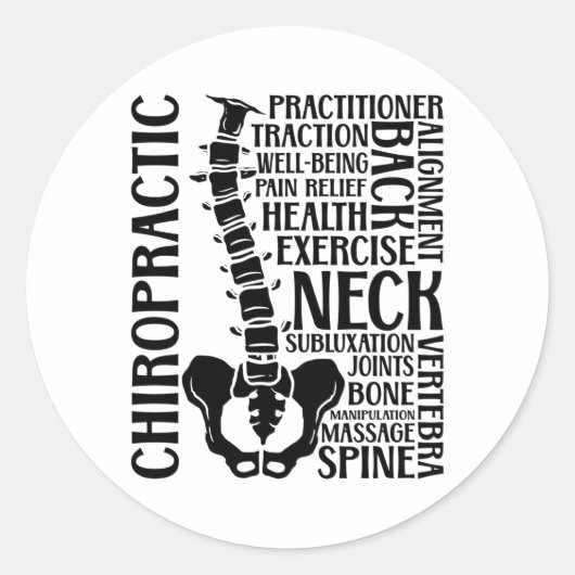 Chiropractic Spine Therapist Chiro Chiropractor ラウンドシール (正面)