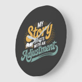 Chiropractic Student Motivation Spine Quote ラージ壁時計 (傾斜)