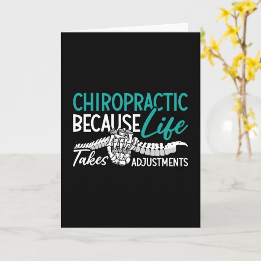 Chiropractor Chiropractic Because Life Spine Gift カード (黄色い花)