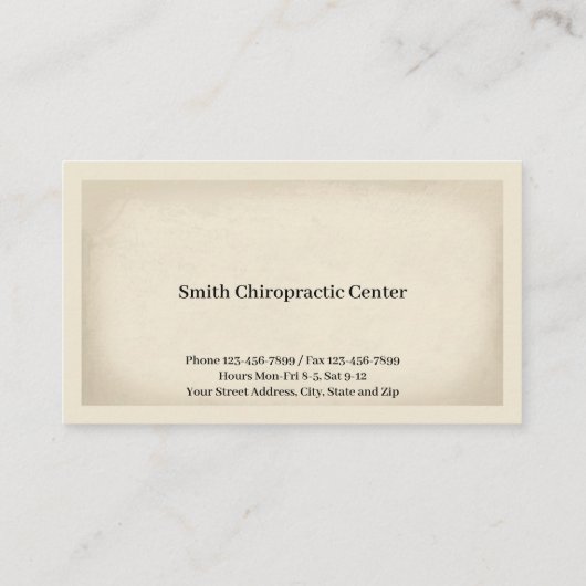 Chiropractor Chiropractic Business Card 名刺 (裏面)