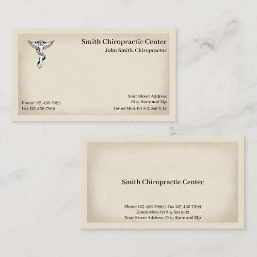 Chiropractor Chiropractic Business Card 名刺 (正面/裏面)