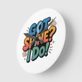 Chiropractor Humor Spine Health Quote ラウンド壁時計 (傾斜)