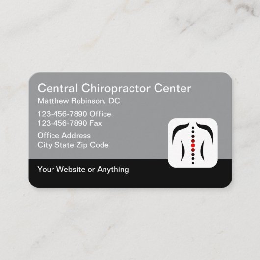 Chiropractor Medical Business Cards Spine Theme 名刺 (正面)