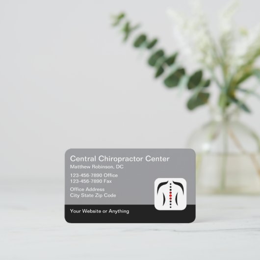 Chiropractor Medical Business Cards Spine Theme 名刺 (スタンド正面)