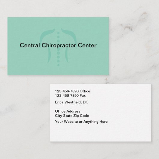 Chiropractor Modern Medical Business Cards 名刺 (正面/裏面)