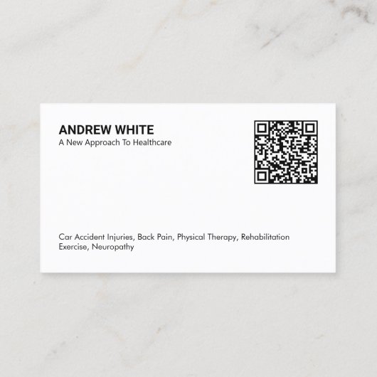 Chiropractor Physical Therapist Custom QR 名刺 (裏面)