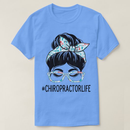 Chiropractor Week Appreciation Day Women Messy Bun Tシャツ (デザイン正面)