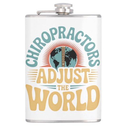 Chiropractors Adjust the World Retro Design フラスク (正面)