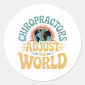 Chiropractors Adjust the World Retro Design ラウンドシール (正面)