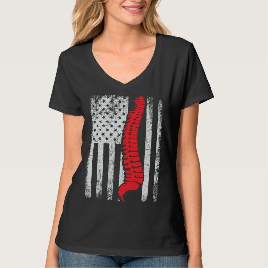 chiropractors USA Flag spines for chiropractic  1 Tシャツ (正面)