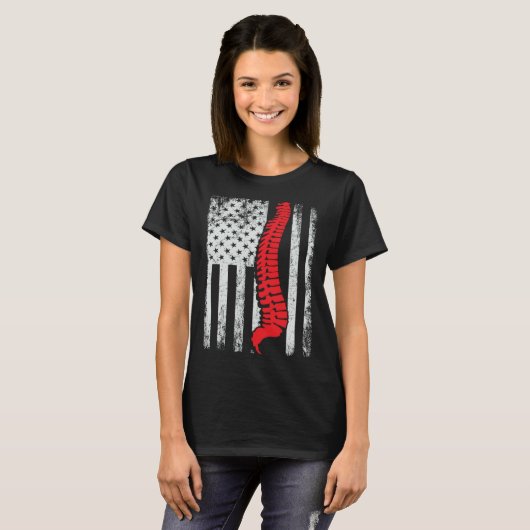 chiropractors USA Flag spines for chiropractic  1 Tシャツ (正面フル)