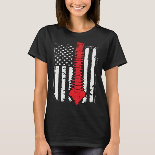 chiropractors USA Flag spines for chiropractic  2 Tシャツ (正面)