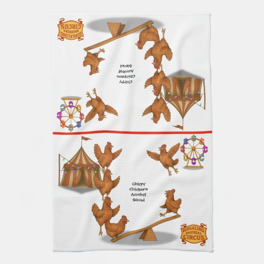 Chirpy Chickens acrobat squad キッチンタオル (縦)