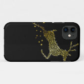 ChirstmasのiPhoneの場合の金グリッターのシカ Case-Mate iPhoneケース (裏面(横))