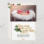 Chirstmas Wise Menはまだ彼の写真を探している シーズンカード (正面/裏面)