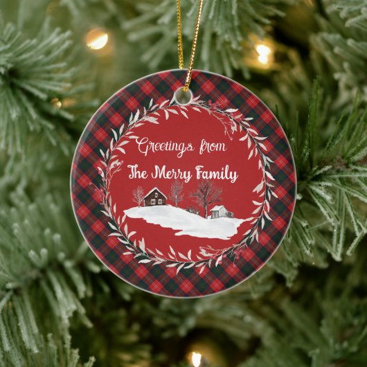 Chisholm Modern Original Scottish Tartan セラミックオーナメント (ツリー)