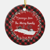 Chisholm Modern Original Scottish Tartan セラミックオーナメント (正面)