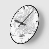 Chisinau Clock City Line Art ラウンド壁時計 (傾斜)
