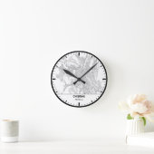 Chisinau Clock City Line Art ラウンド壁時計 (ホーム)