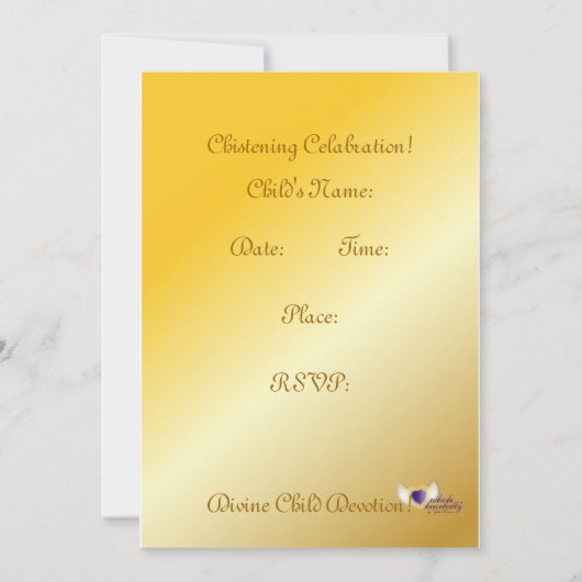 Chistening -カスタマイズ 招待状 (裏面)