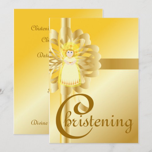 Chistening -カスタマイズ 招待状 (正面/裏面)