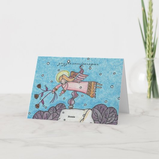 Chistmasのメリーな天使のウクライナの民芸 シーズンカード (裏面)