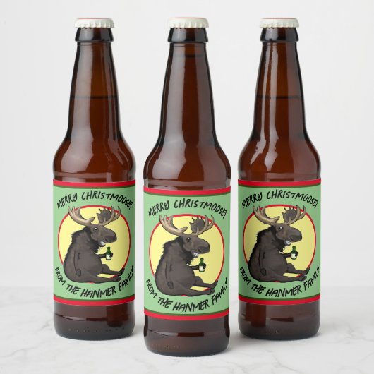 Chistmas Moose Bottle Labels ビールラベル (ボトル)