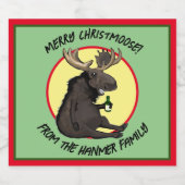 Chistmas Moose Bottle Labels ビールラベル (シングルラベル)
