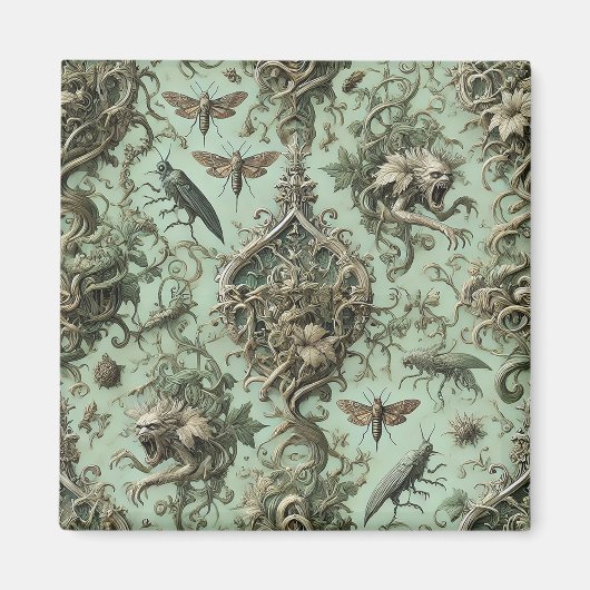 Chitiny Elegy – ゴシック昆虫壁紙デザイン マグネット (正面)