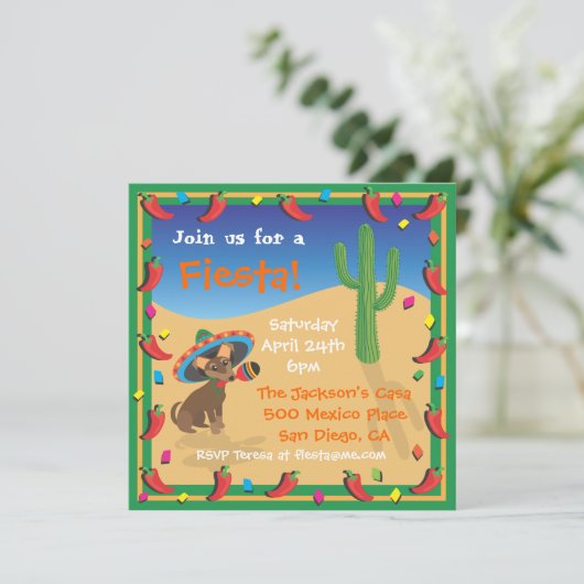 Chiwawaのメキシコフェスタのパーティの招待状 招待状 (スタンド正面)