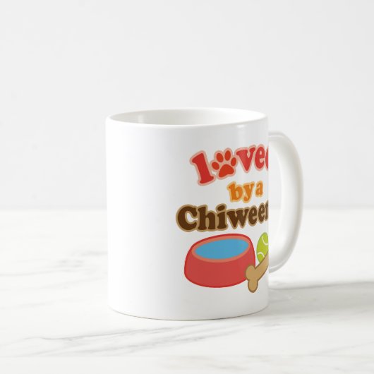 Chiweenie犬の品種ギフト コーヒーマグカップ (正面右)