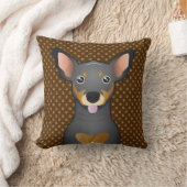 Chiweenie犬の漫画の足 クッション (ブランケット)