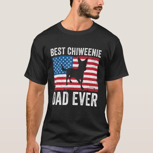 Chiweenie Dad Chiweenie  Owner 4th Of July Patriot Tシャツ (正面)