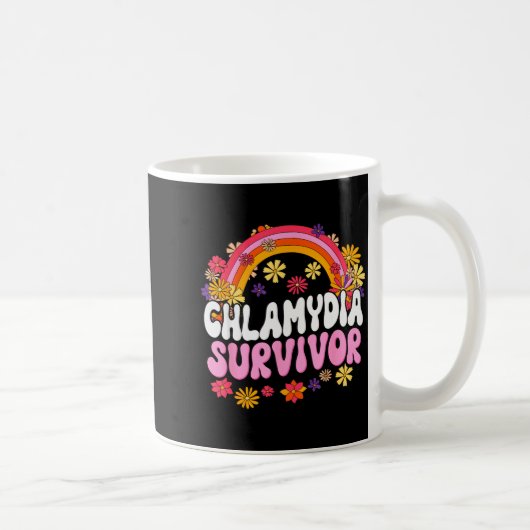 Chlamydia Survivor Funny Graphic  コーヒーマグカップ (右)